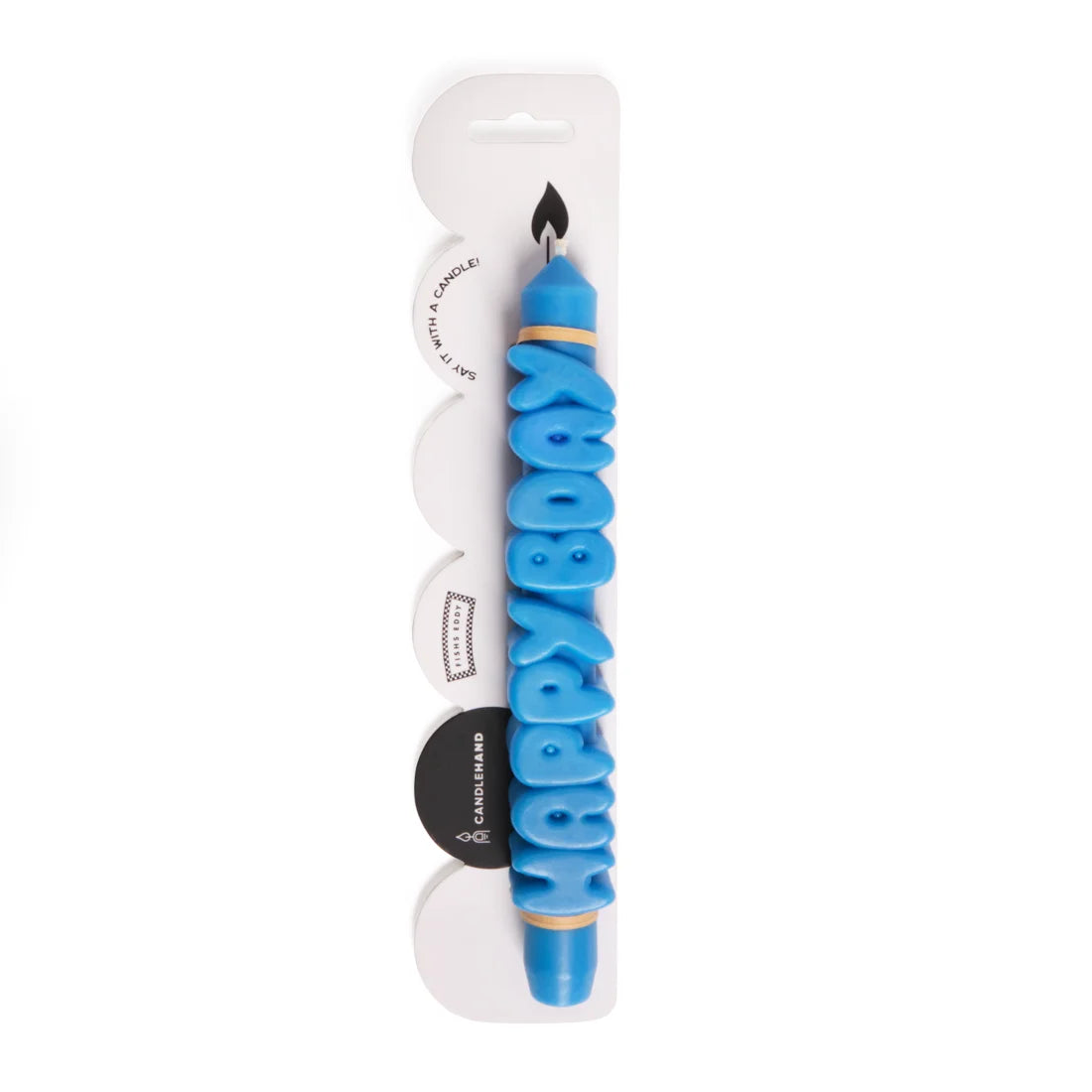 CANDLEHAND TAPER CANDLE - HAPPY BDAY: BLUE