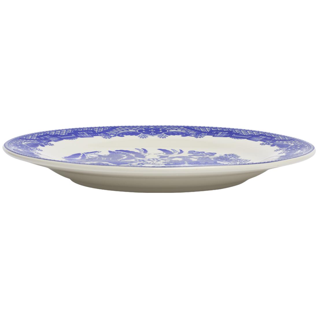 Blue Willow Plate 10.25in, ceramic, by Fishs Eddy, for everyday meals and table settings, detail view