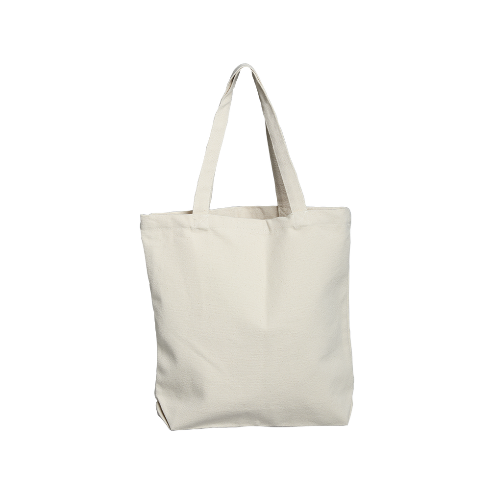 Beige tote bag on a white background