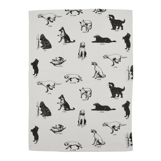 DOG TRICKS TEA TOWEL