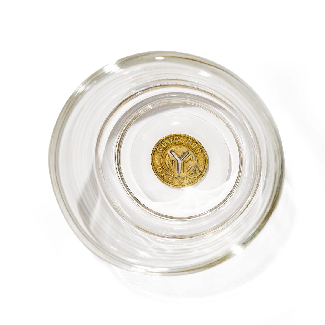 MTA - NYC SUBWAY TOKEN GLASS - Y TOKEN ('70-'80)
