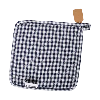 SQ POT HOLDER - GINGHAM NAVY (8.75"x8.75")