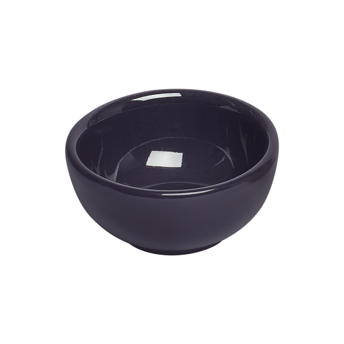 Black ceramic bowl on a white background