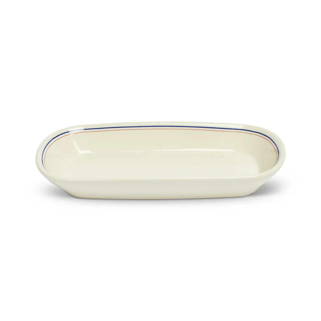 HL RED/BLUEBAND - CELERY DISH (10")