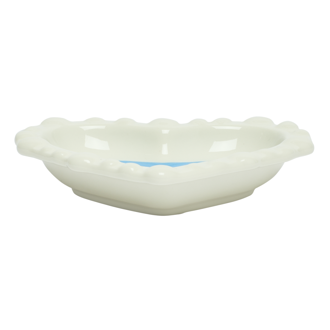 White ceramic bowl with textured surface on a white background