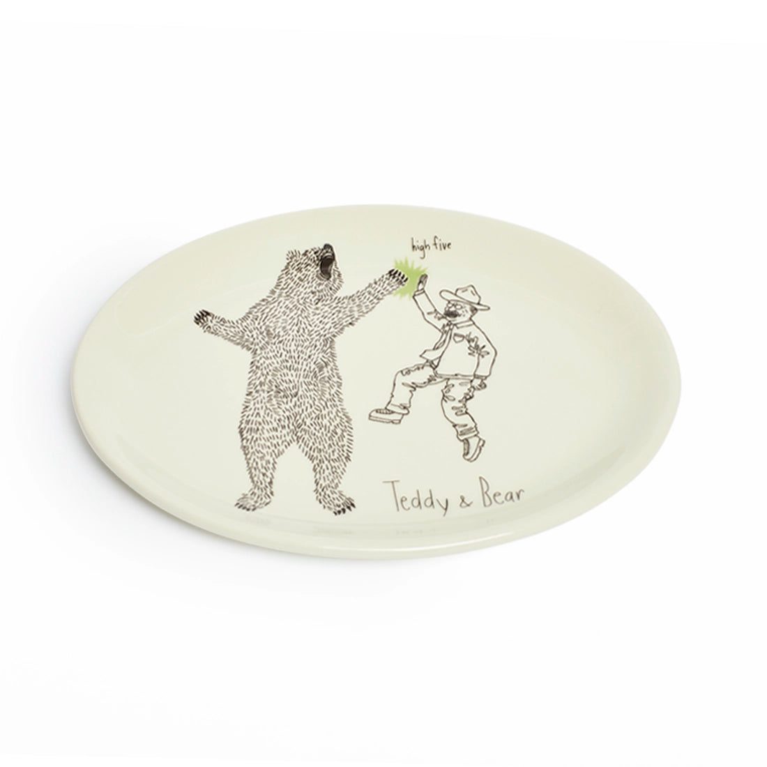 Teddy Roosevelt - Teddy & Bear Plate tableware, with a clean, polished finish and distinctive shape or artwork; a useful size for meals, appetizers, desserts, snacks, or layered place settings. Alternate product view shows more of the shape, finish, and design details.