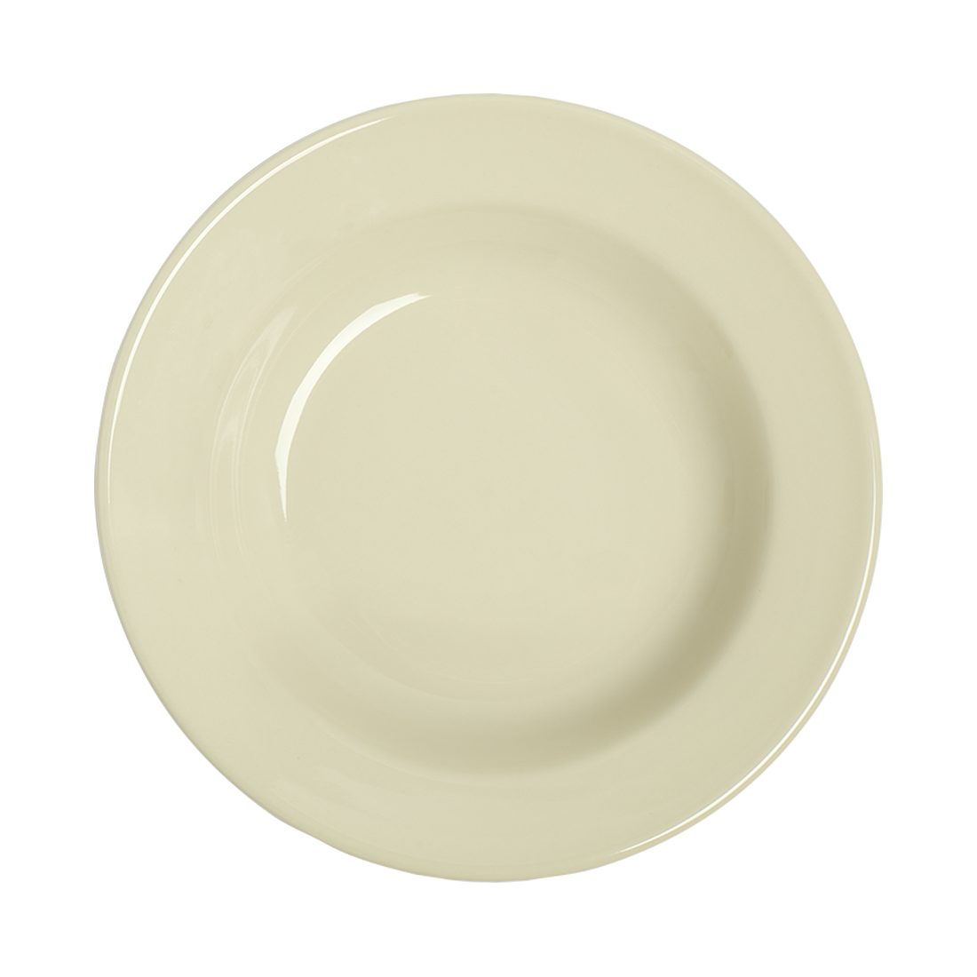 Beige ceramic plate on a white background
