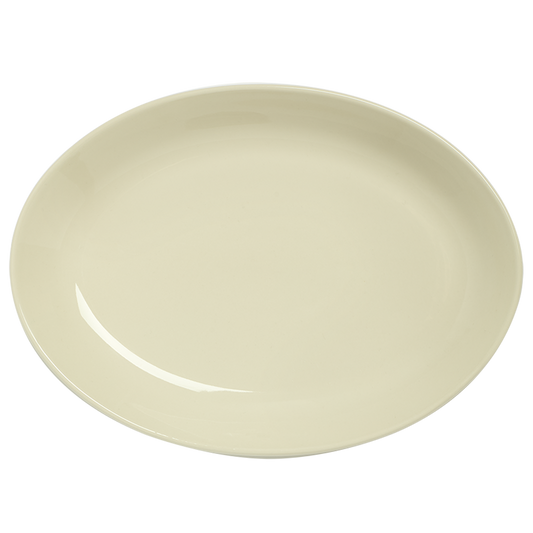 Beige ceramic plate on a white background