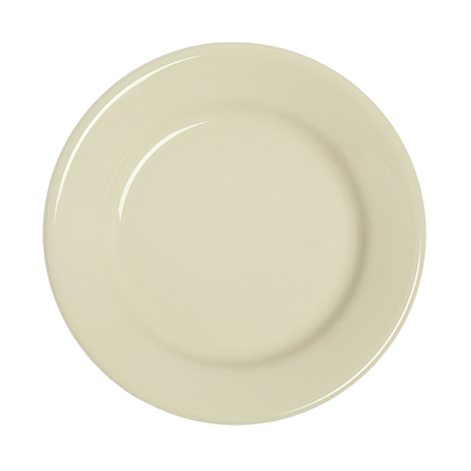 Beige ceramic plate on a white background