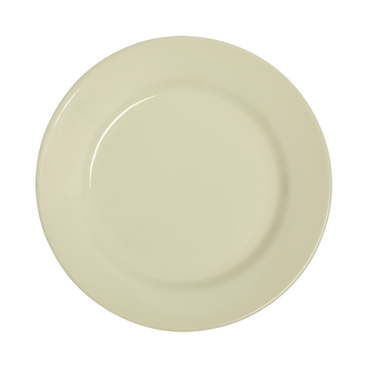 Beige ceramic plate on a white background
