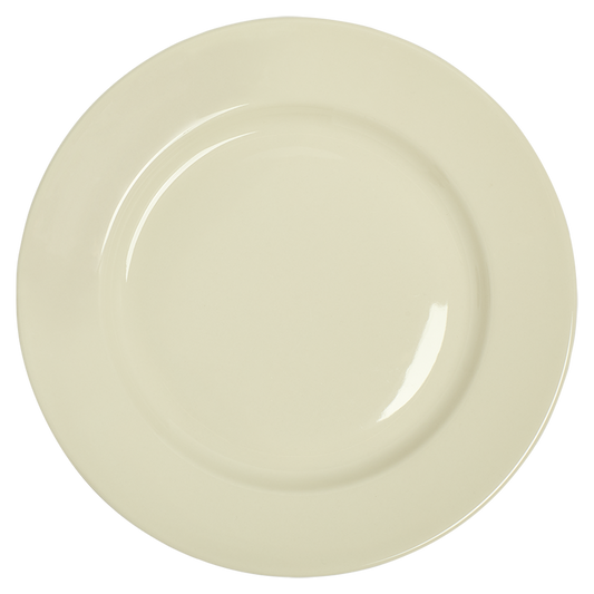 Beige ceramic plate on a white background