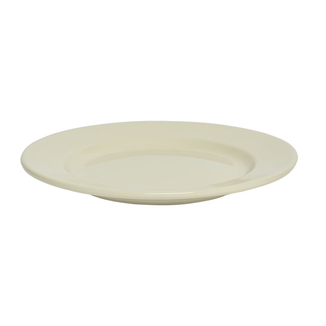 Beige ceramic plate on a white background