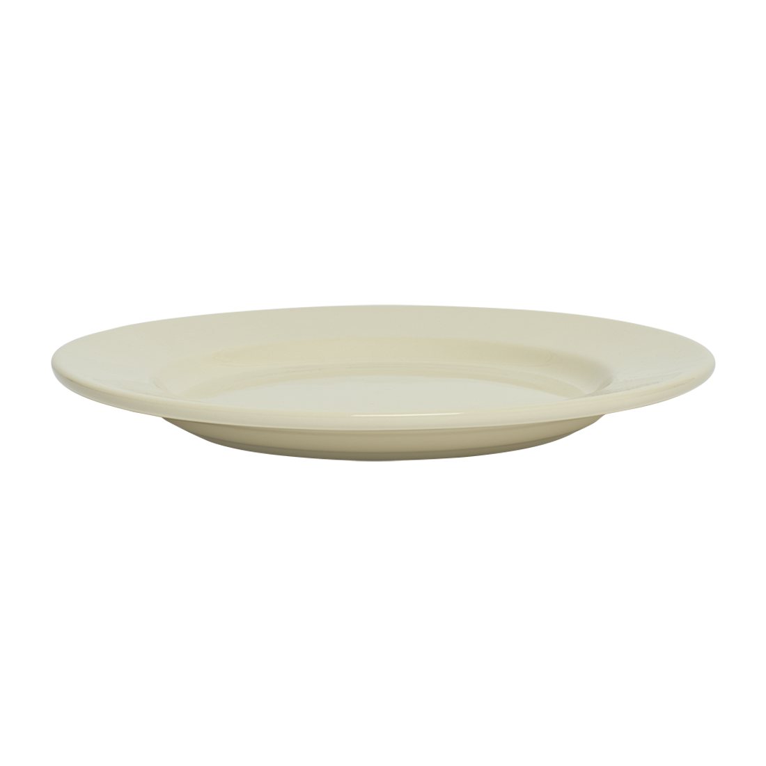 Beige ceramic plate on a white background