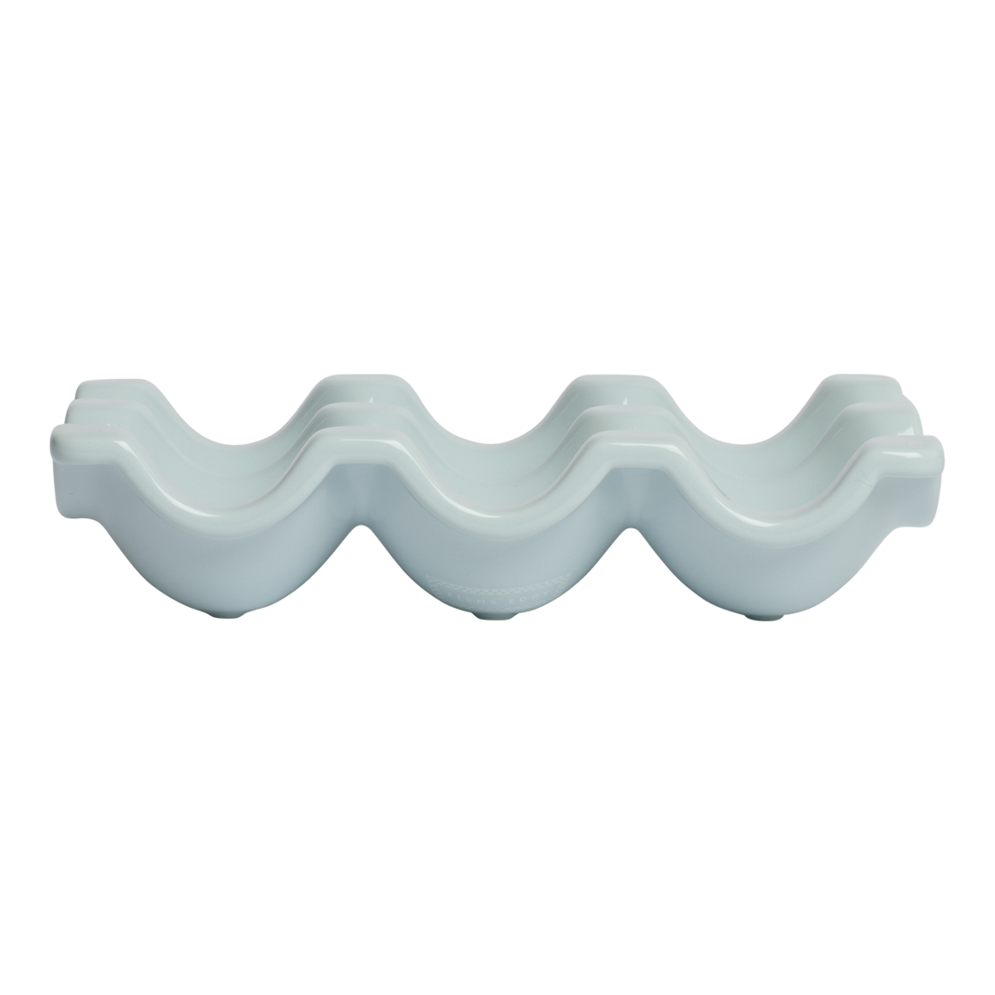 Wave-shaped white ceramic vase on a white background