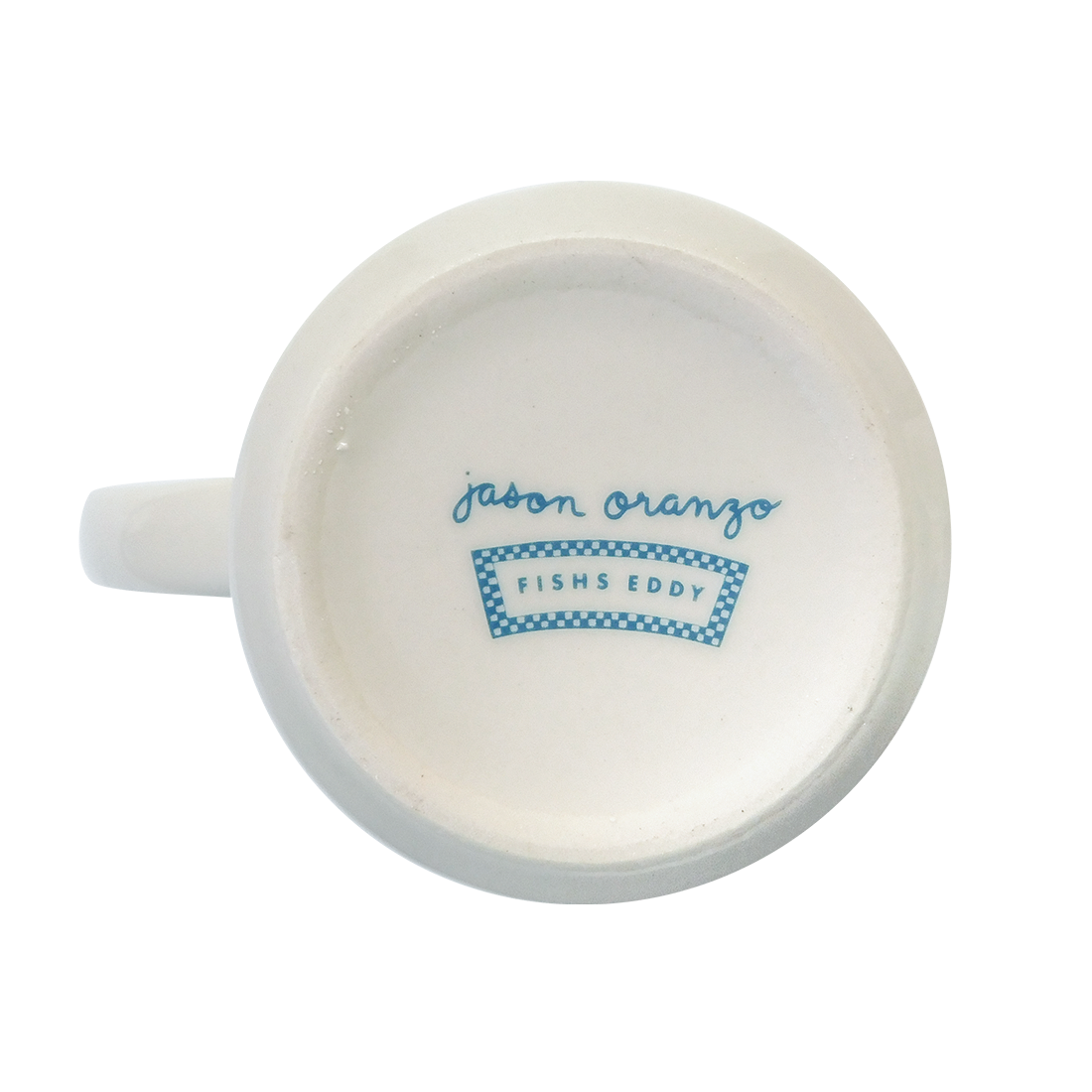 A white ceramic mug with a green graphic of a bird and the phrase 'Fuck Off' printed on the front.