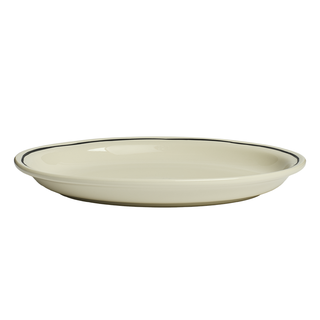 Sketched Line Black - Main Oval Platter (11 3/8")