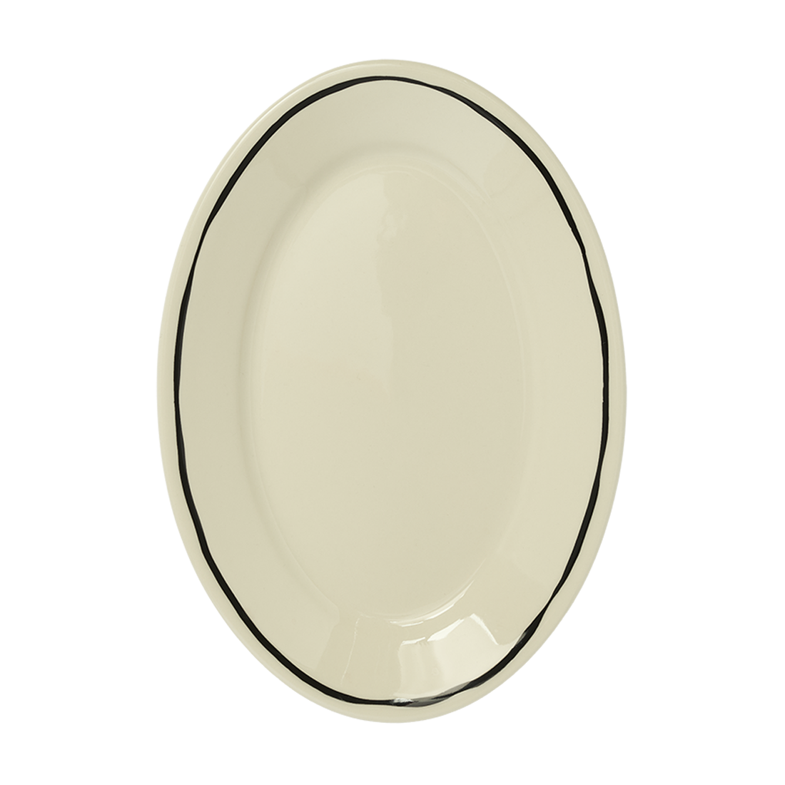 Sketched Line Black - Small Oval Plate (9 1/2")