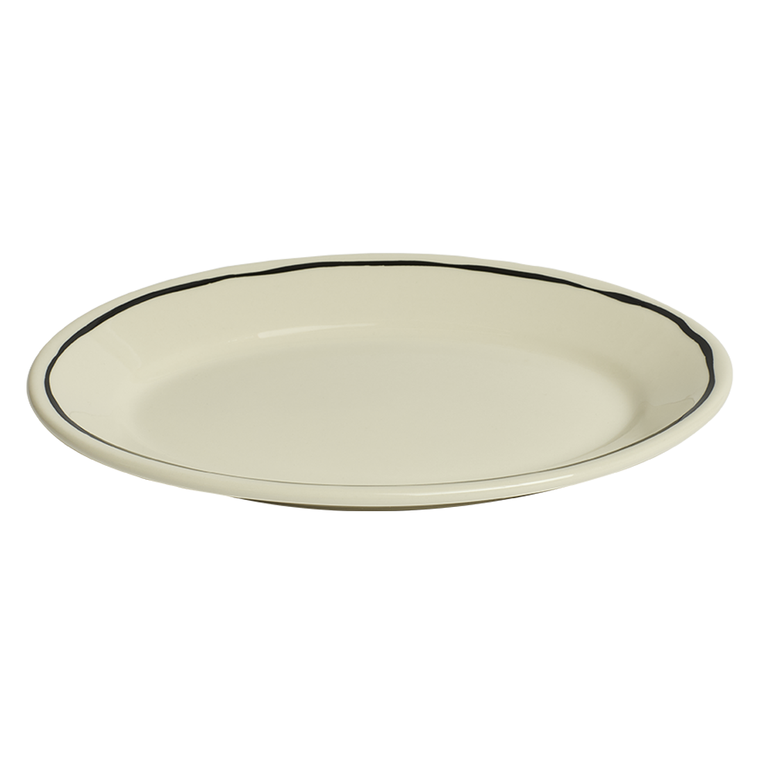 Sketched Line Black - Small Oval Plate (9 1/2")