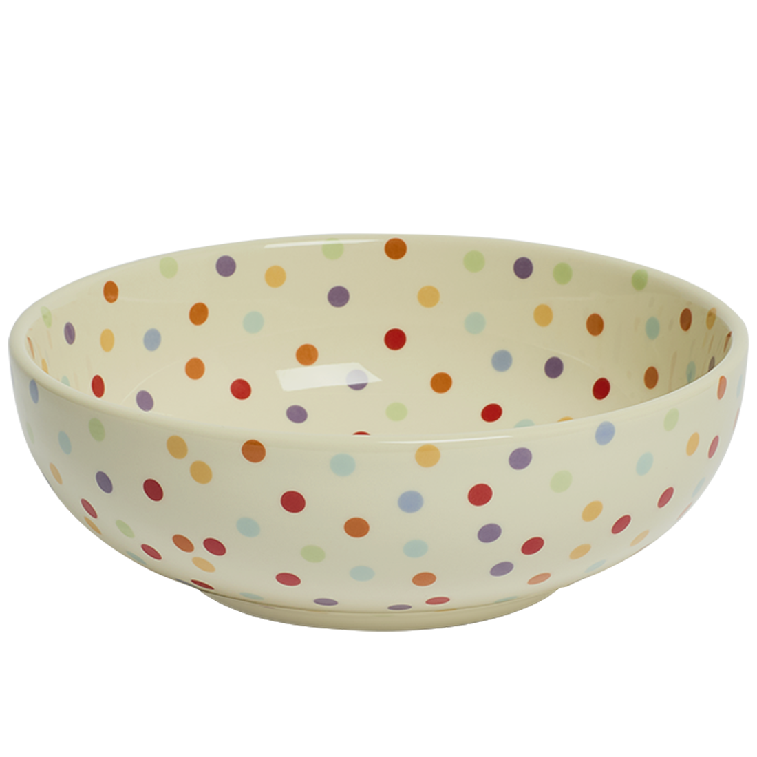 Polka dot bowl on a white background