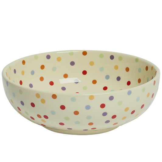 Polka dot bowl on a white background