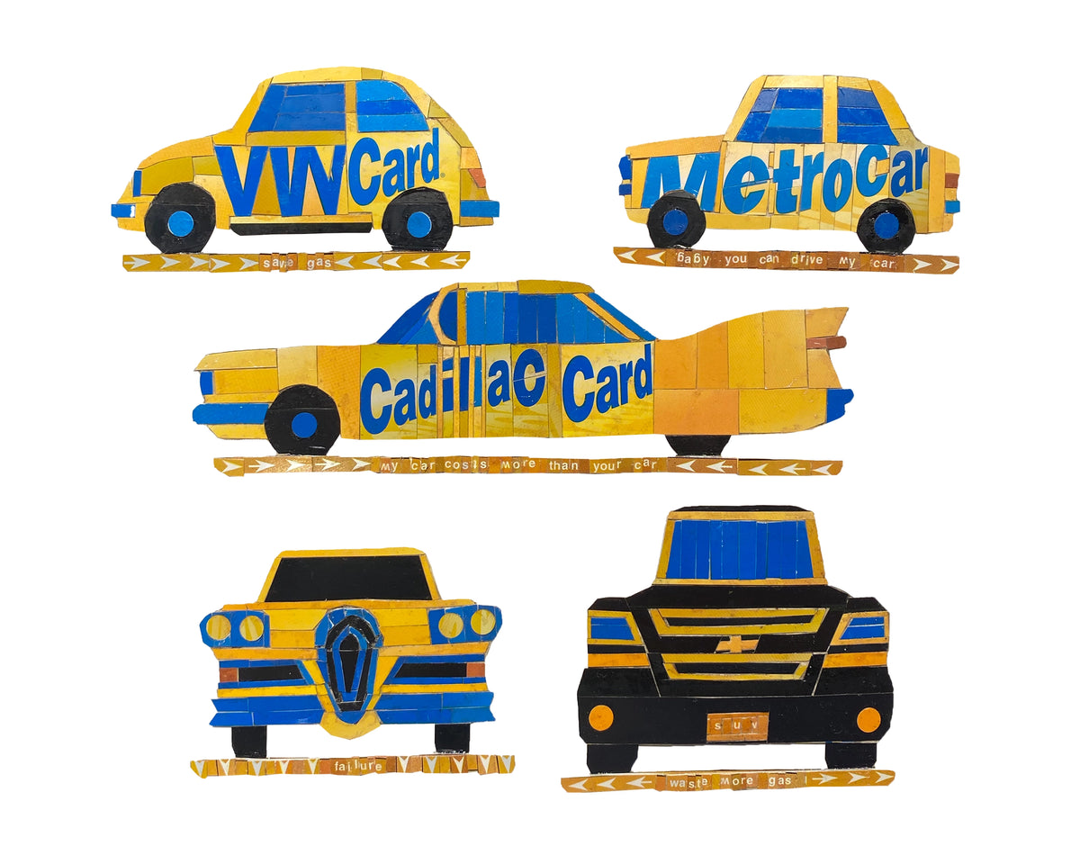 FIVE METROCARS PRINT BY THOMAS MCKEAN (8"X10")