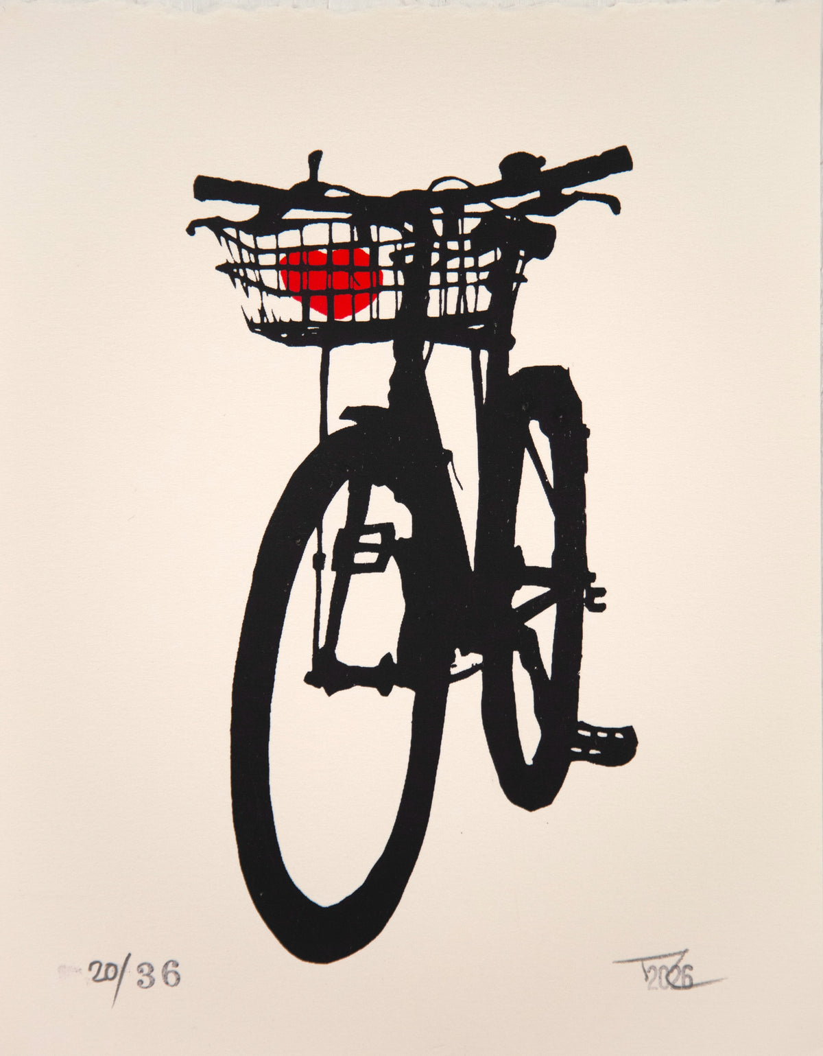 BASKET BIKE WITH HEART BY TALIAH LAMPERT (10"X 8")