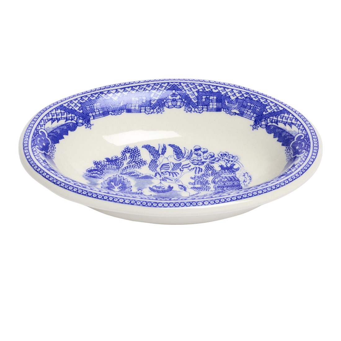Blue Willow Deep Oval Platter with classic blue willow pattern, crafted for versatile everyday use