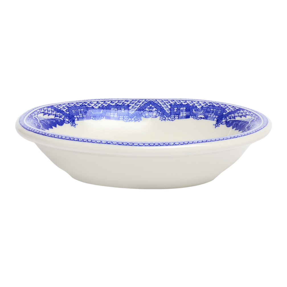 Blue Willow Deep Oval Platter with classic blue willow pattern, designed to elevate everyday meals