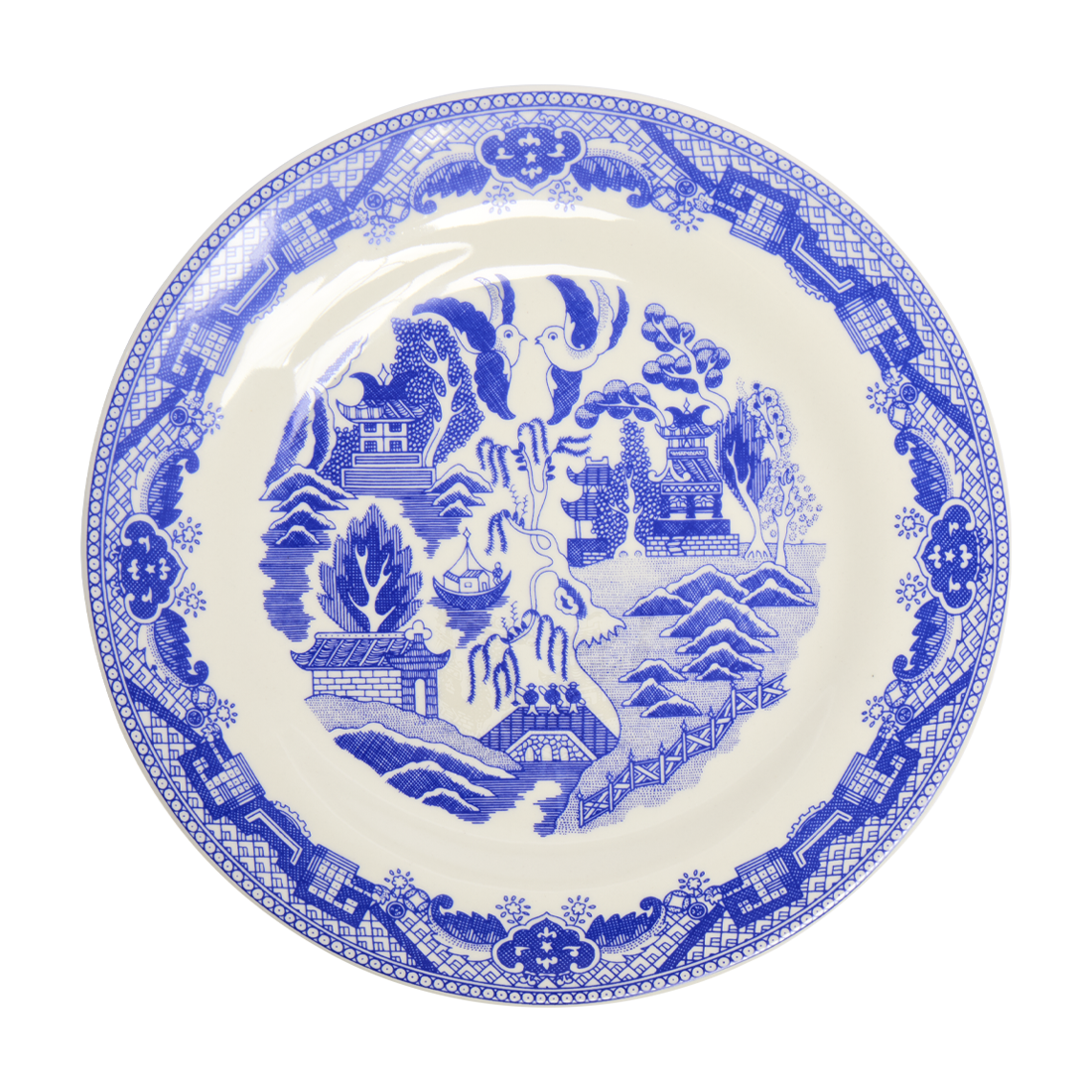 Blue Willow Plate 10.25in, ceramic, by Fishs Eddy, for everyday meals and table settings, front product image