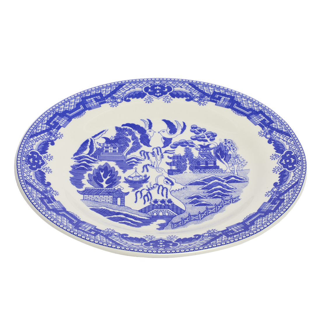 Blue Willow Plate 10.25in, ceramic, by Fishs Eddy, for everyday meals and table settings, alternate view