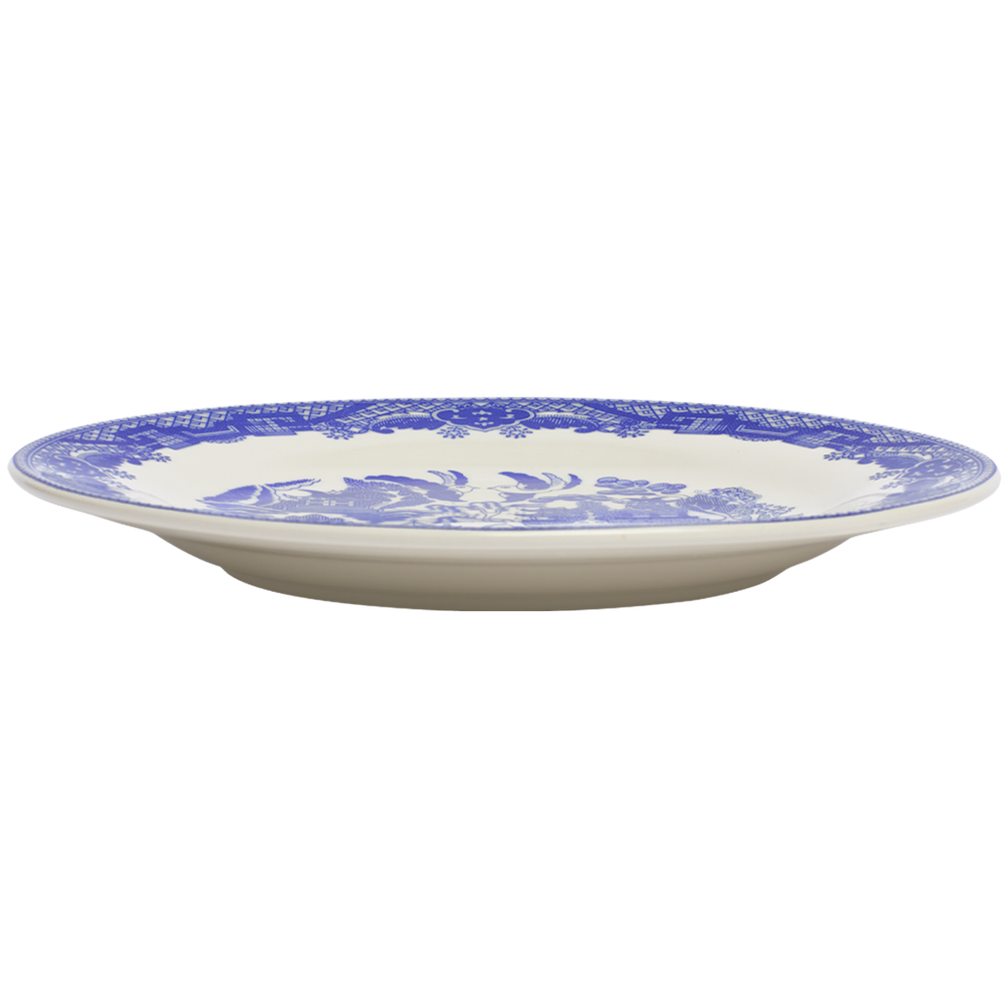 Blue Willow Plate 10.25in, ceramic, by Fishs Eddy, for everyday meals and table settings, detail view