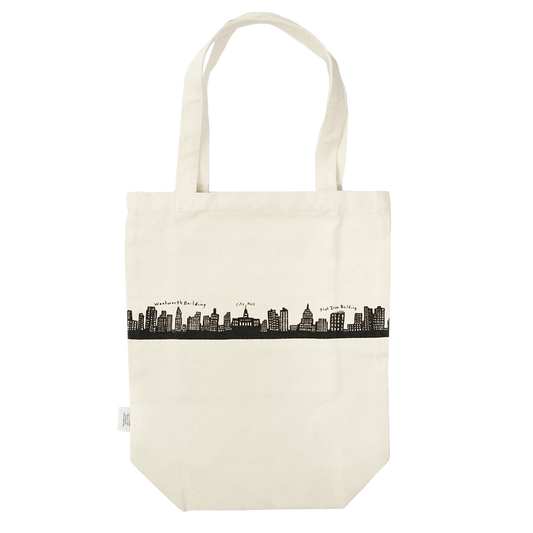 212 SKYLINE - MEDIUM CANVAS TOTE (14"x16")
