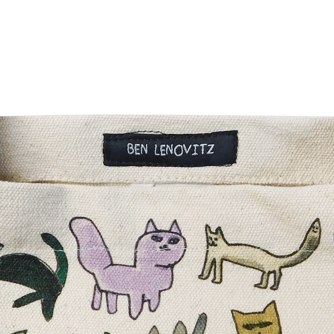 BEN LENOVITZ - CAT PERSON CANVAS TOTE - MED