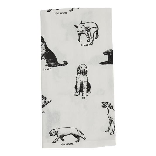 DOG TRICKS TEA TOWEL