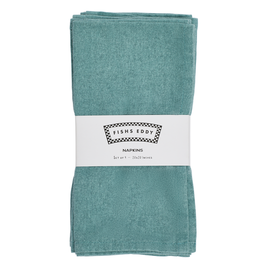 Item - 4 Pack Stonewash Napkins - Teal (20"x20")