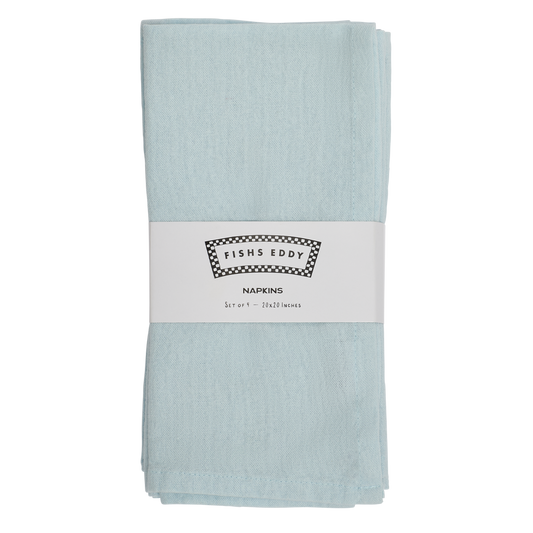 Item - 4 Pack Stonewash Napkins - Baby Blue (20"x20")