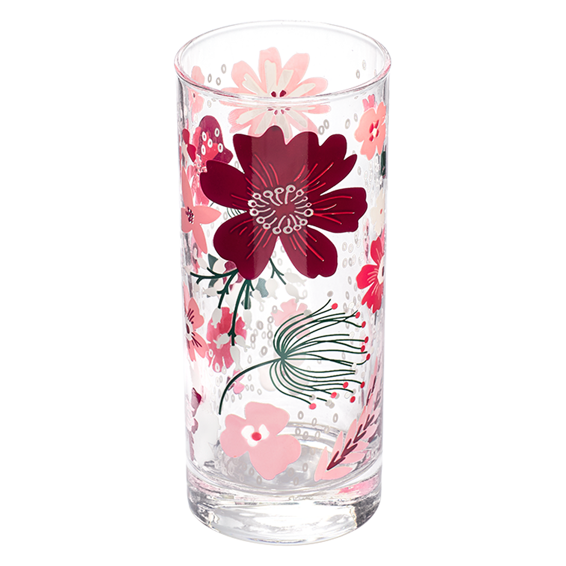 Pink Garden Highball Glass 12.3oz