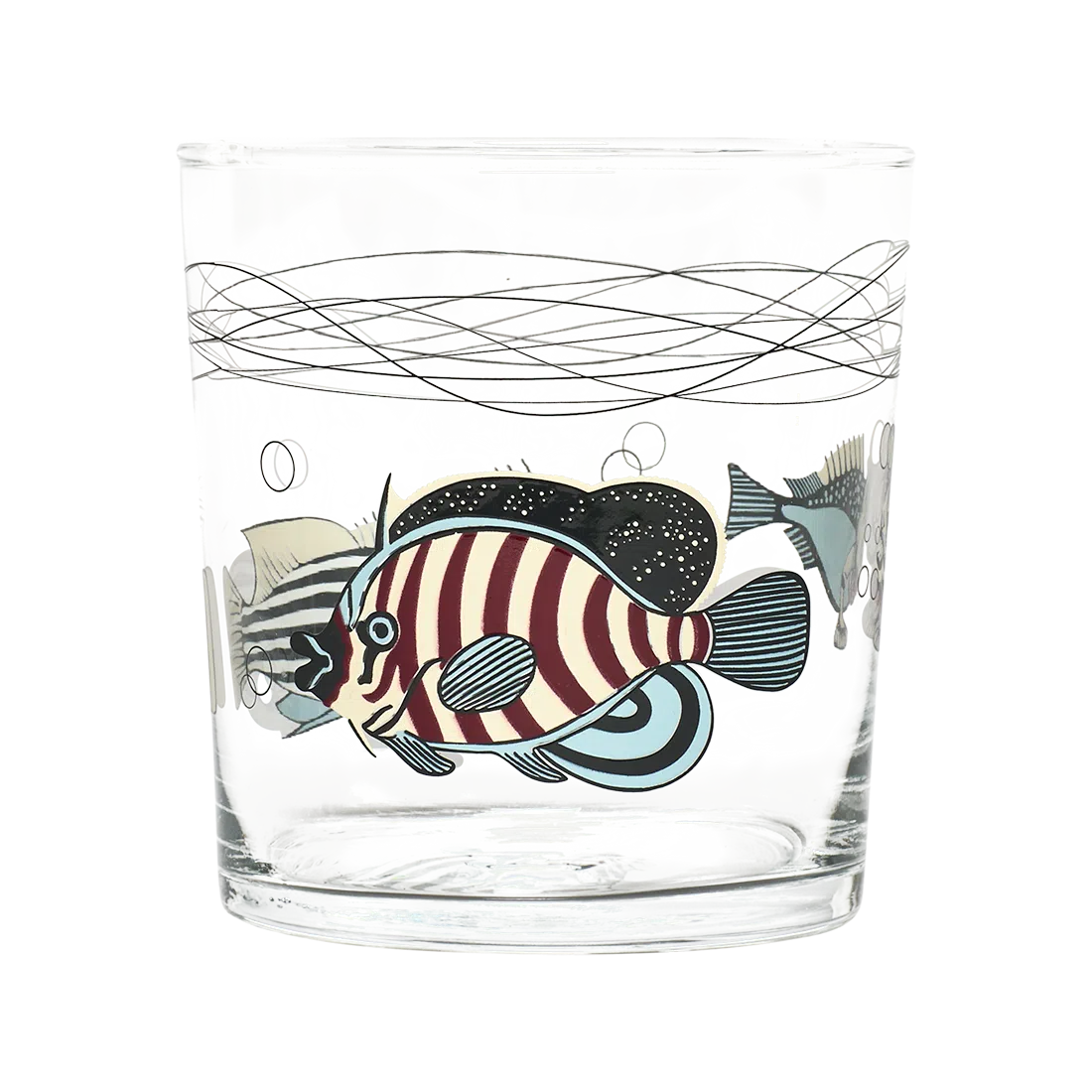 MUSEUM FISH STRIPES LOWBALL  (12.17OZ)
