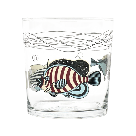 MUSEUM FISH STRIPES LOWBALL  (12.17OZ)
