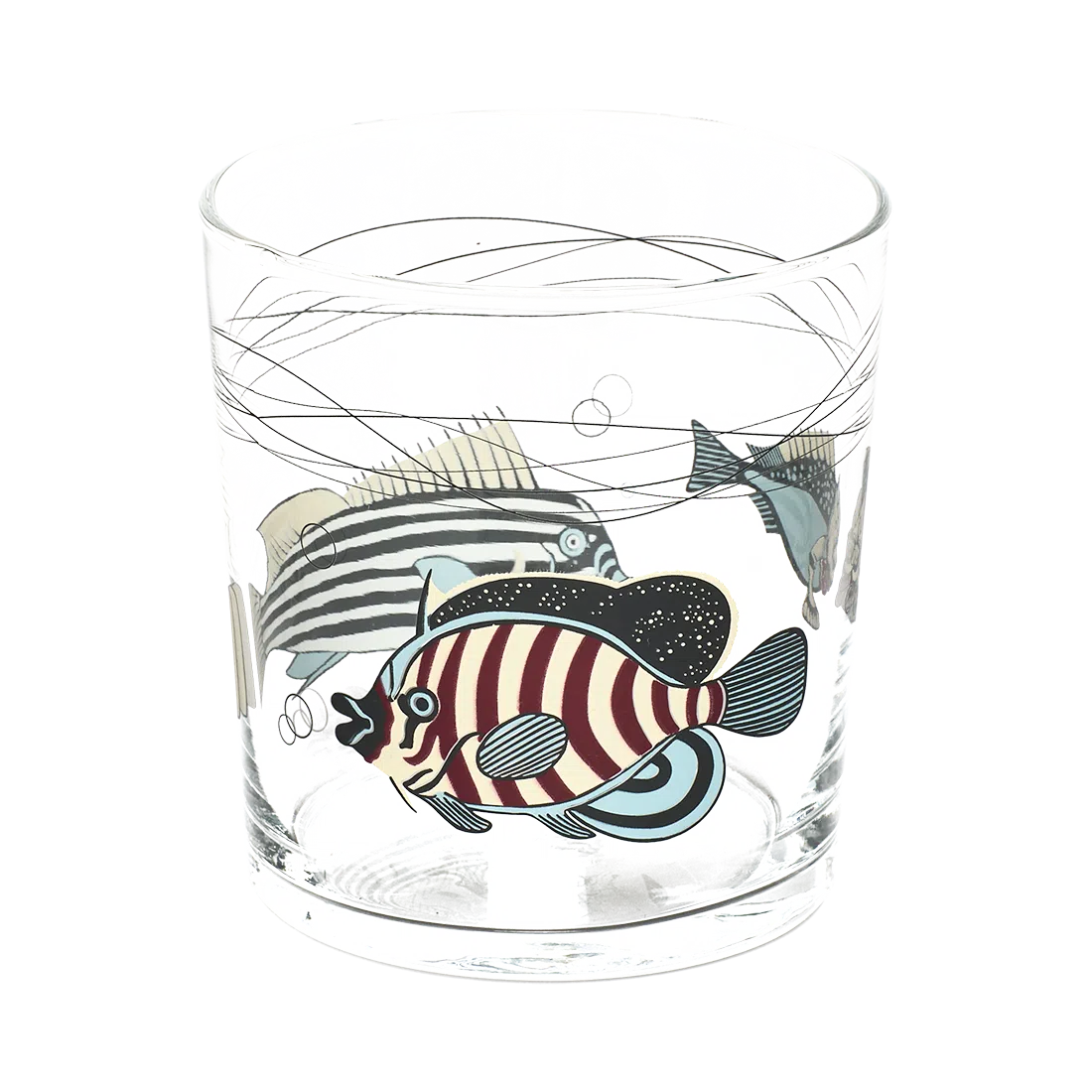 MUSEUM FISH STRIPES LOWBALL  (12.17OZ)