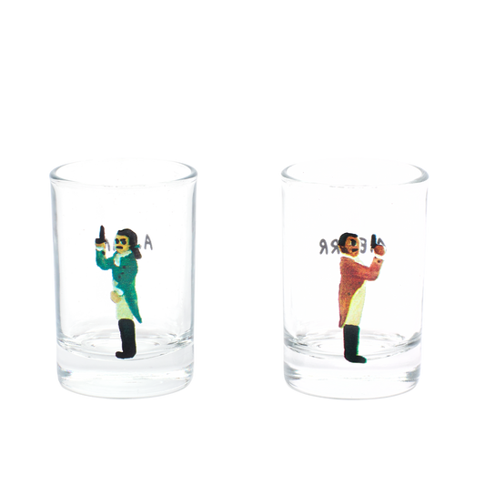 HAMILTON - DUELING SHOT GLASS SET - BOXED (1.85OZ)