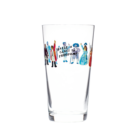 HAMILTON - RAISE A GLASS TO FREEDOM - PINT GLASS (19.7OZ)
