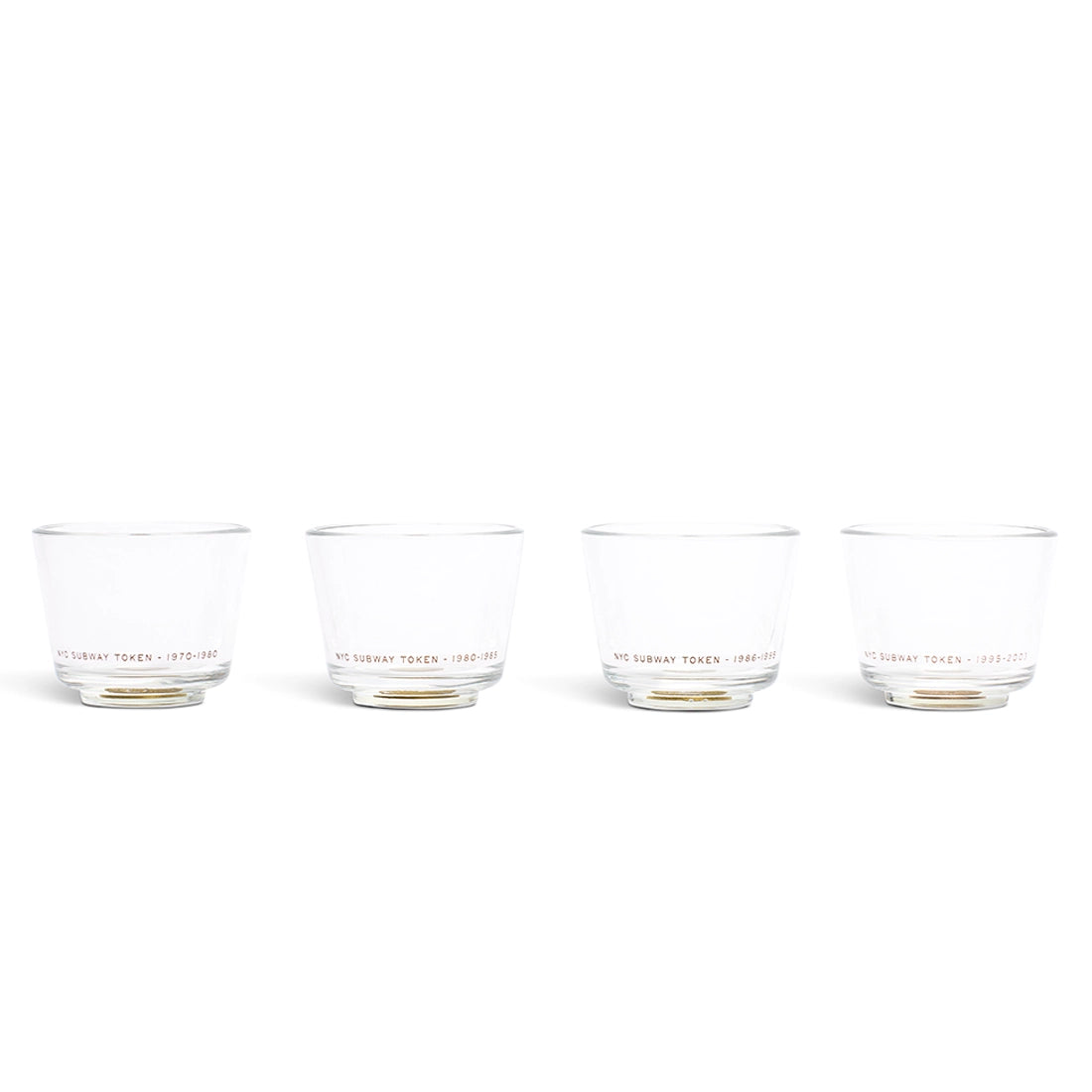 MTA - NYC SUBWAY TOKEN GLASS (SET OF 4)
