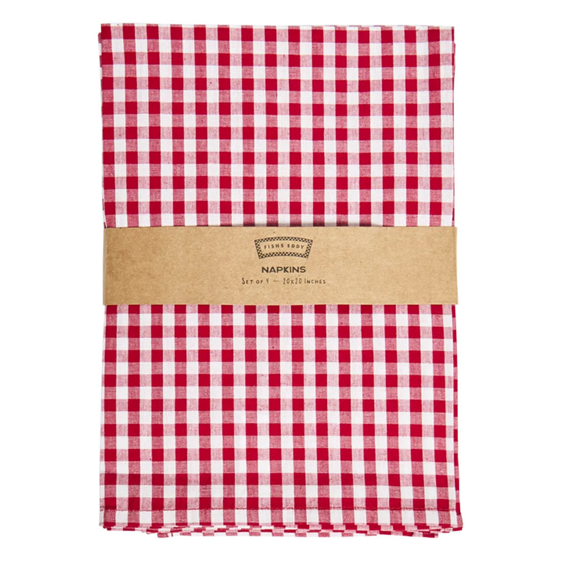 4PK GINGHAM NAPKINS - RED