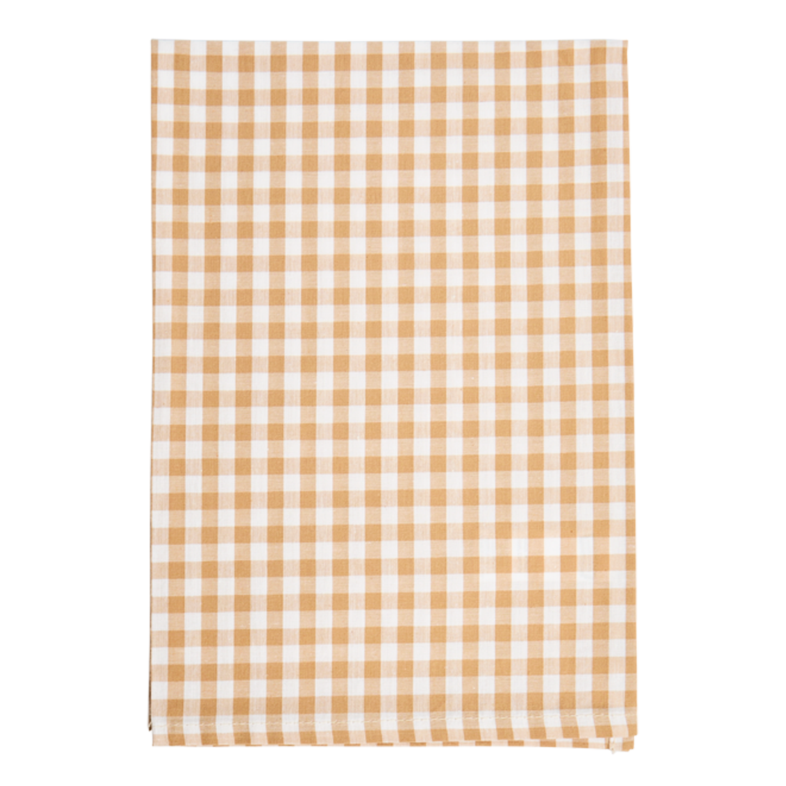 Checkered fabric with brown and white pattern on a white background