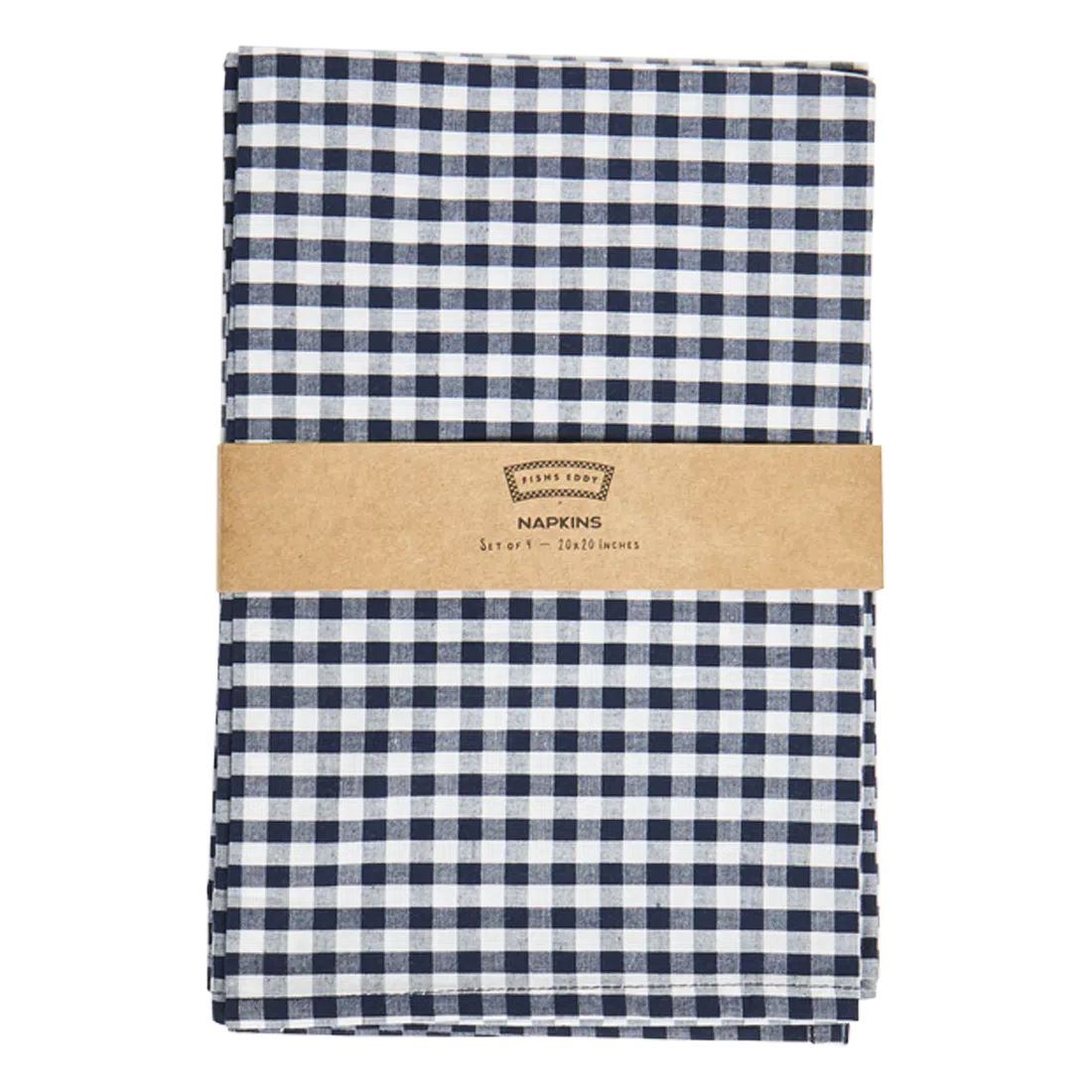 4PK GINGHAM NAPKINS - NAVY