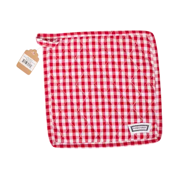 SQ POT HOLDER - GINGHAM RED (8.75"x8.75")