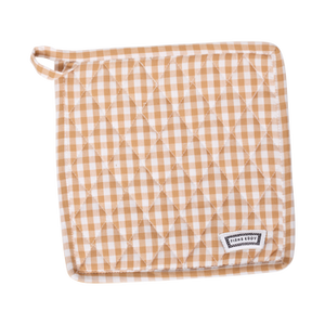 SQ POT HOLDER - GINGHAM TAN (8.75