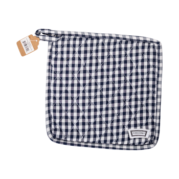 SQ POT HOLDER - GINGHAM NAVY (8.75"x8.75")