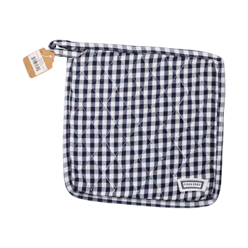 SQ POT HOLDER - GINGHAM NAVY (8.75"x8.75")